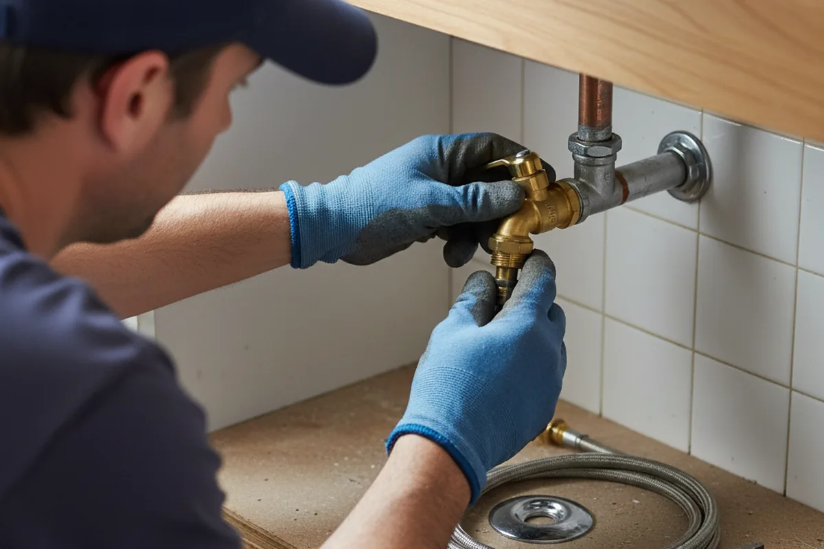 Shutoff valve and fitting work during Emergency Plumbing in Clyo